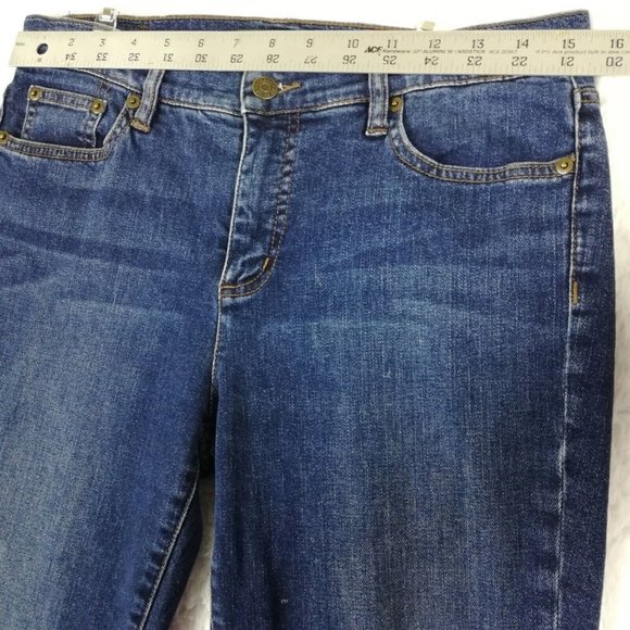 Lauren Jeans Co Womens Jeans Classic Straight Blue Denim Medium Wash Petite 8P - Picture 5 of 12